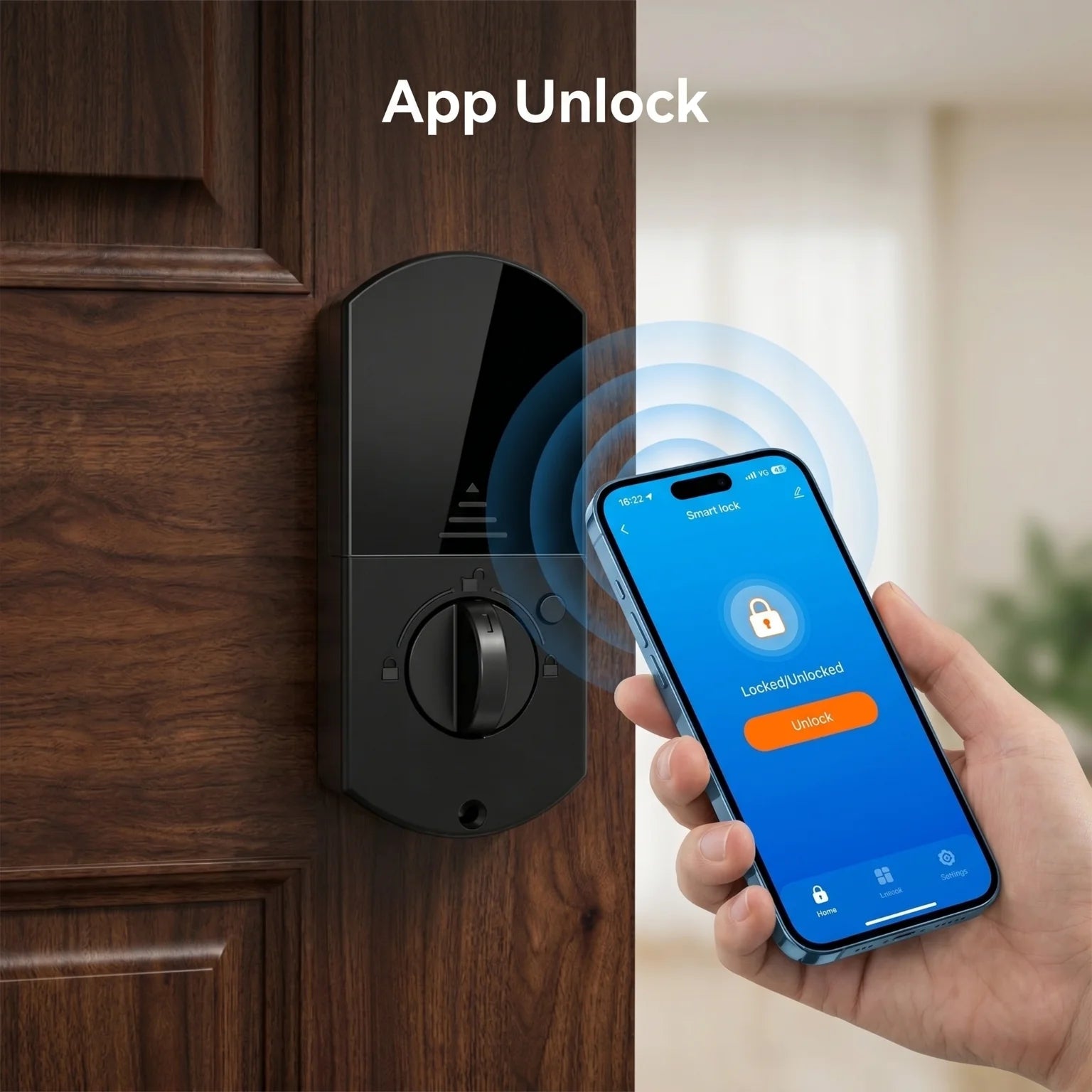 Bluetooth Smart Deadbolt Lock with Fingerprint Passcode App Remote Temporary Code Auto Lock Keyless Entry Front Door Lock for House Airbnb