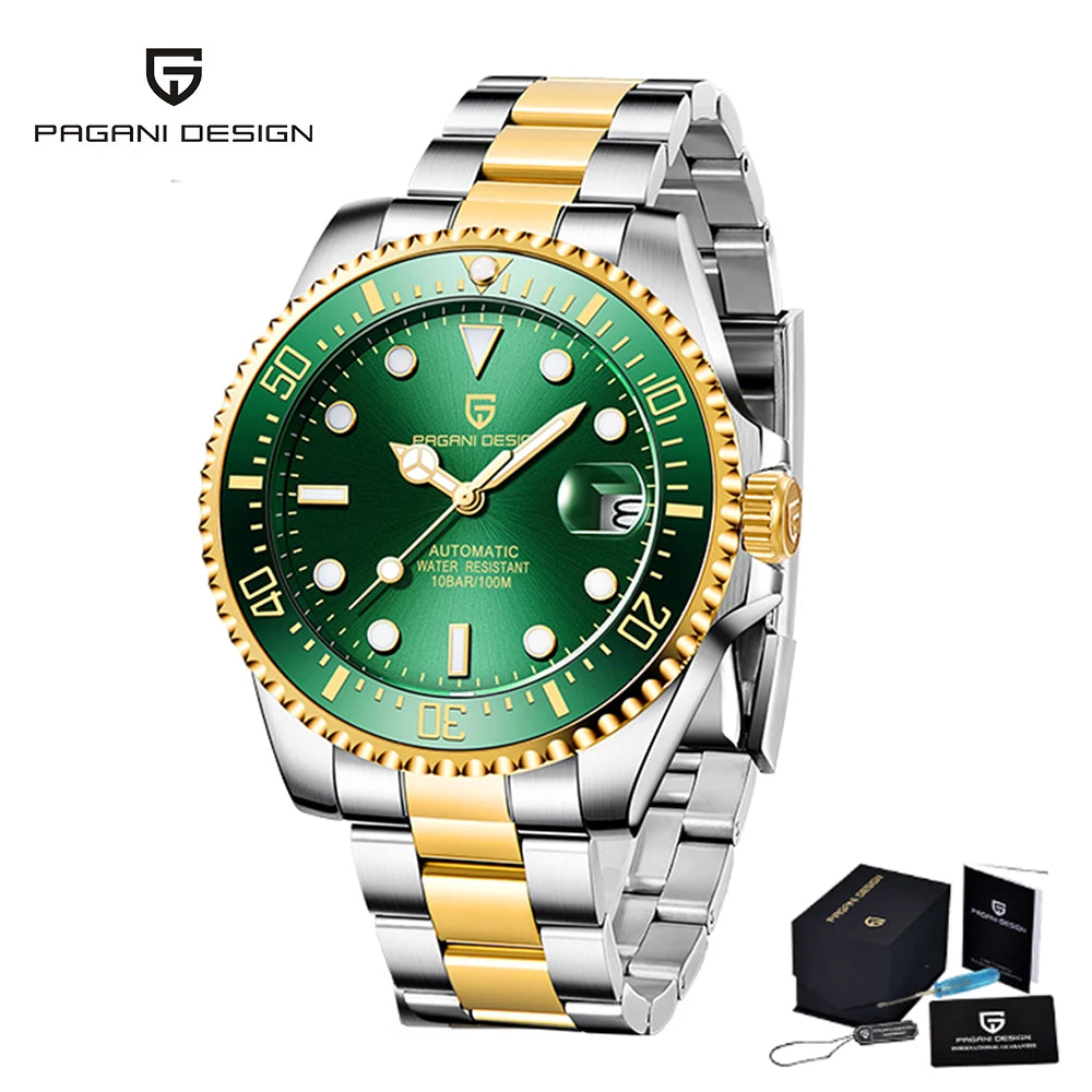 Men’s Automatic Mechanical Watch Stainless Steel 100M Waterproof