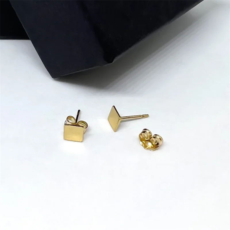 14K Gold Filled Square Stud Earrings, Tarnish Resistant
