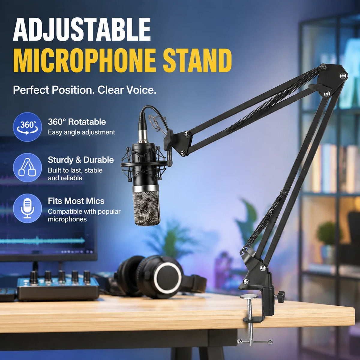 Adjustable Desktop Microphone Suspension Arm