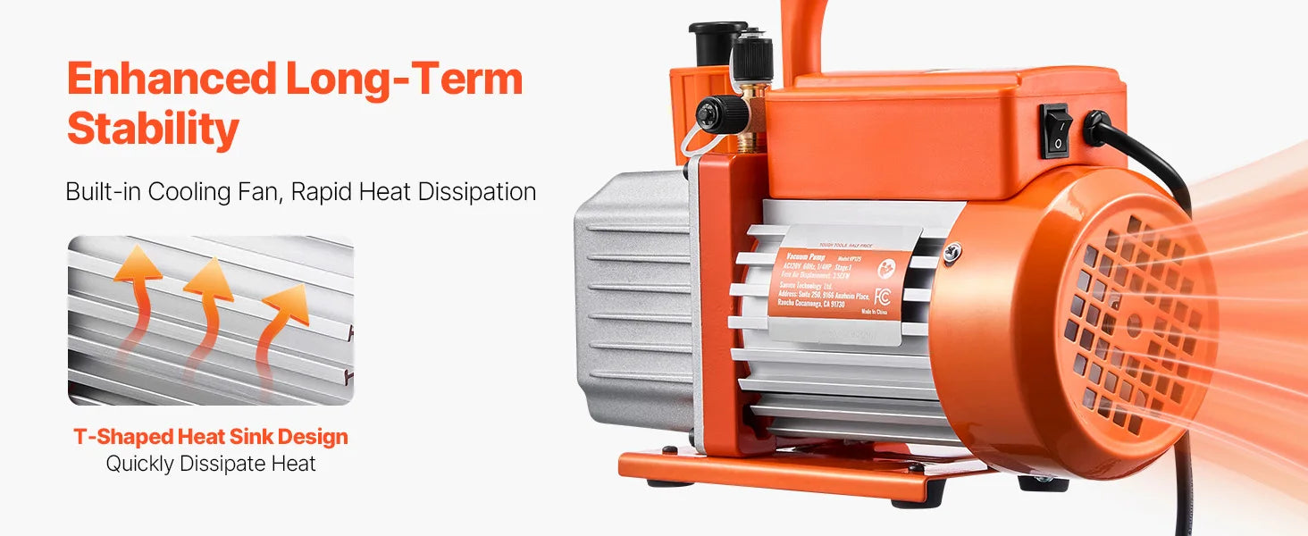 HVAC Vacuum Pump 3.5–9 CFM Single & Dual Stage for AC Systems