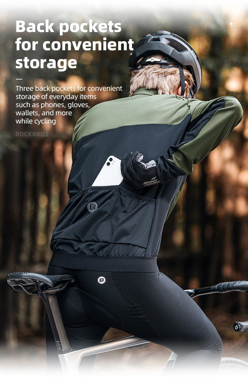 Winter Cycling Jacket Thermal Windproof MTB Road Riding Coat