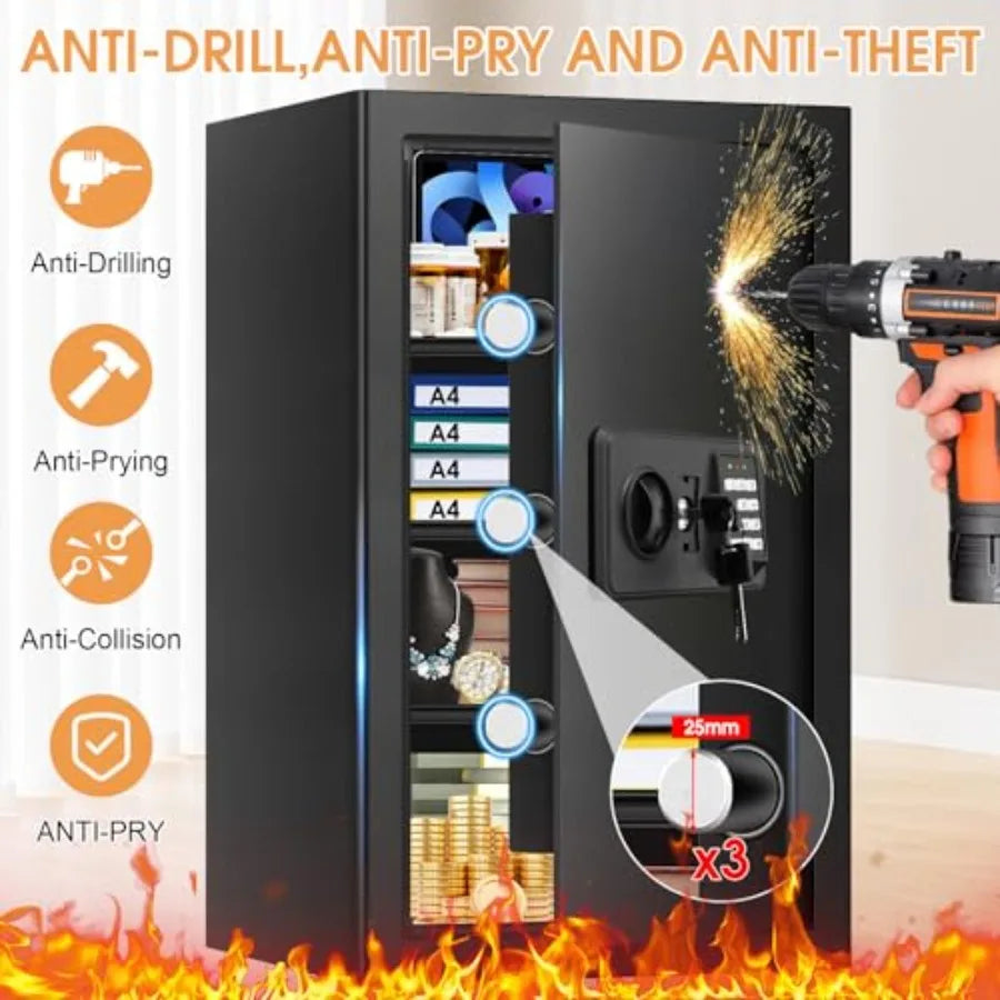 Fireproof Waterproof Safe 5.2 Cu Ft Digital Combo Lock