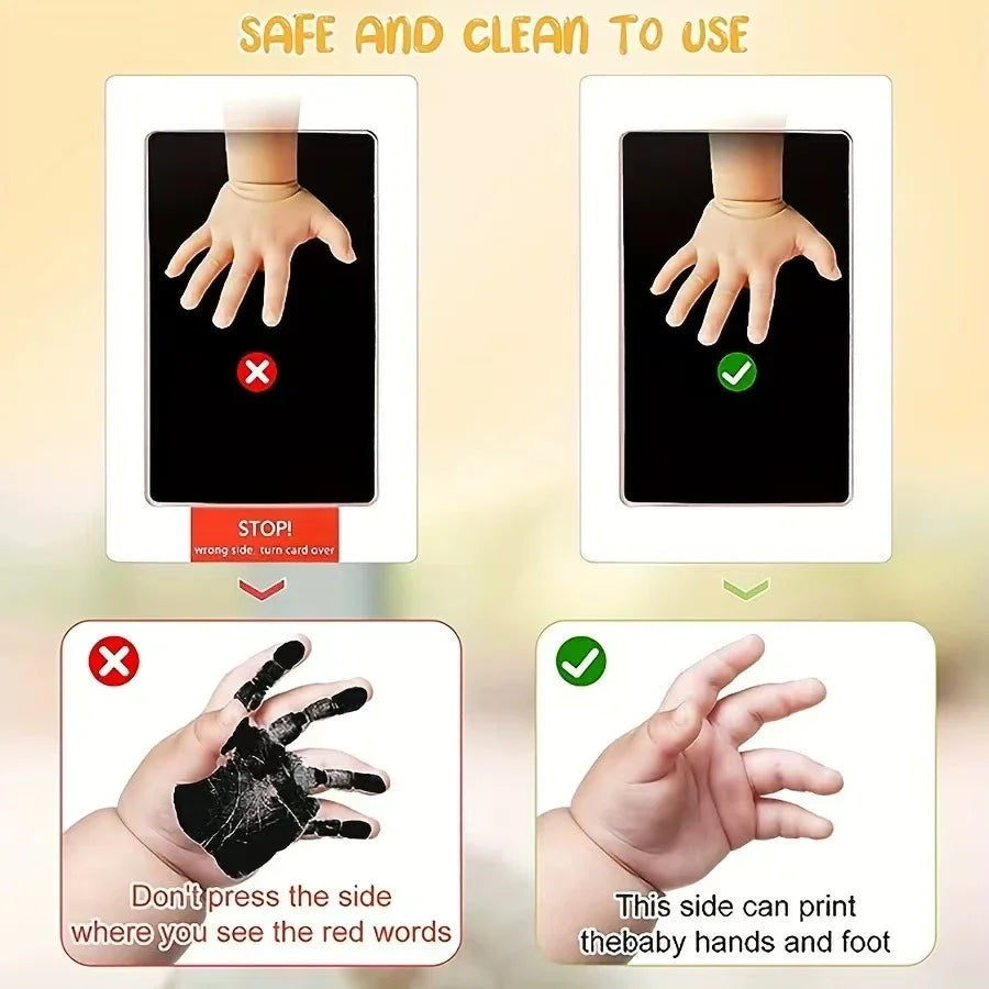 Baby Handprint Footprints Ink Pads for Pet Safe Non-toxic No-Touch Skin Inkless Inkpad Kits Cat Dog Paw Prints Souvenirs Gifts 