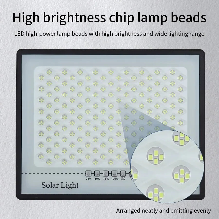 Foco LED solar IP67 con control remoto y temporizador