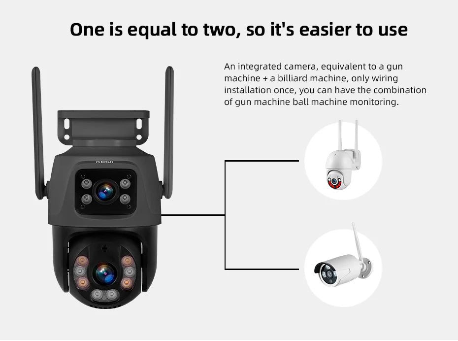 6MP Dual Lens WiFi PTZ Outdoor Security Camera with Human Detection