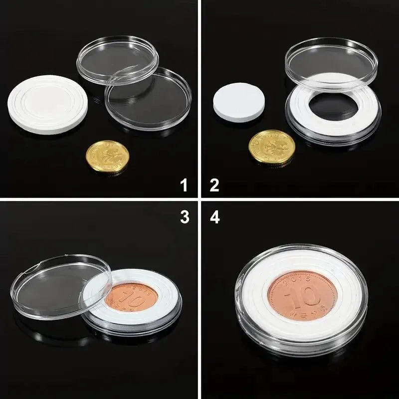 Coin Capsules Round Plastic Coin Collection Box Coin Storage Box Coin Protection Box Christmas, Halloween, Thanksgiving Gift