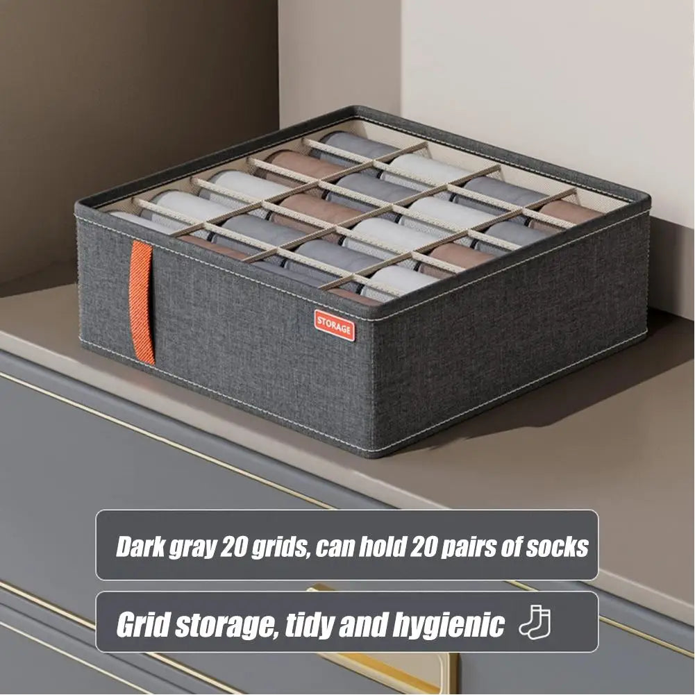Underwear, Bra and Sock Organiser Box with 6, 7 or 20 Compartments