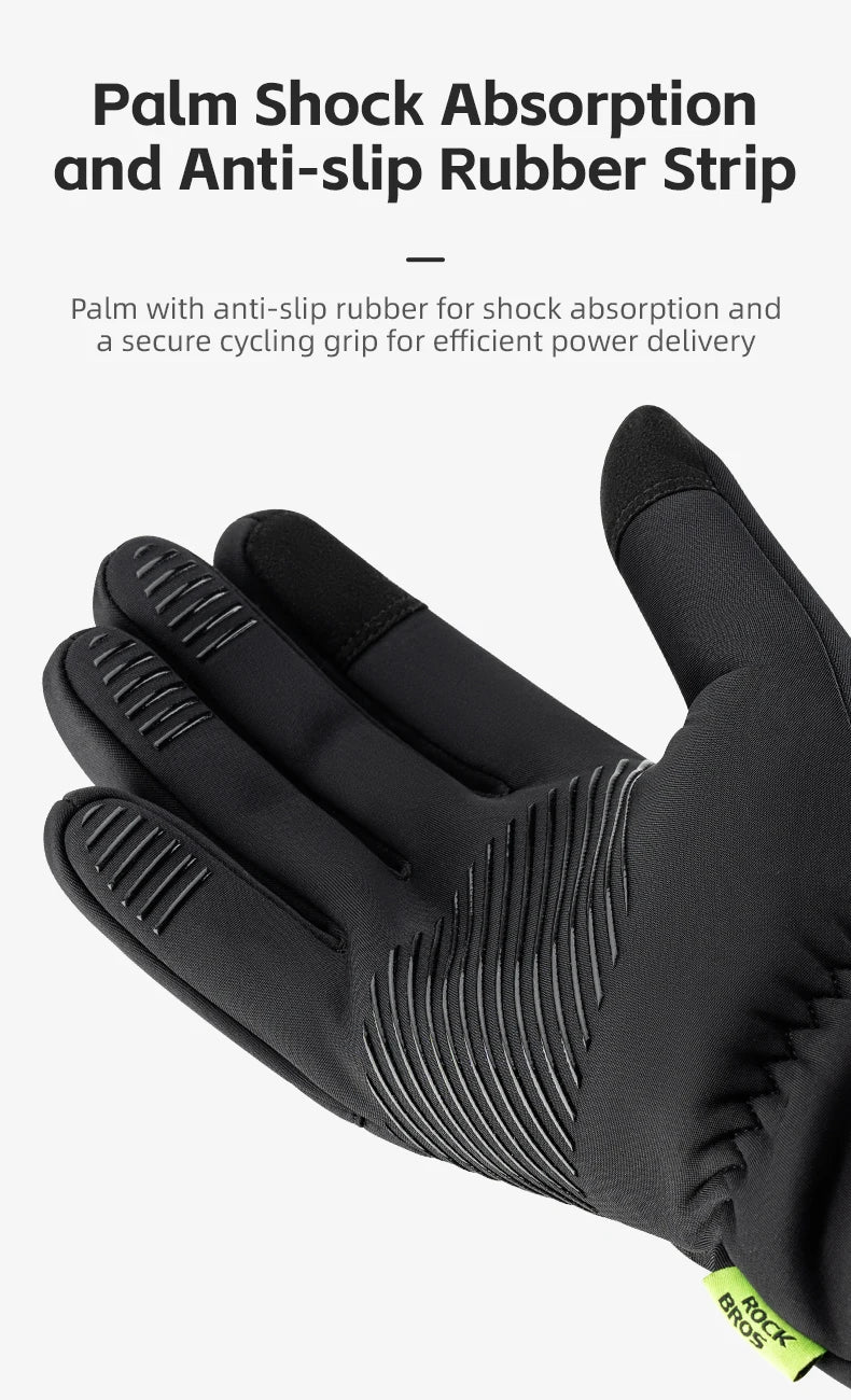 Vinter Cykelhandsker Touchscreen Fuld Finger Varm Anti-Skrid Greb
