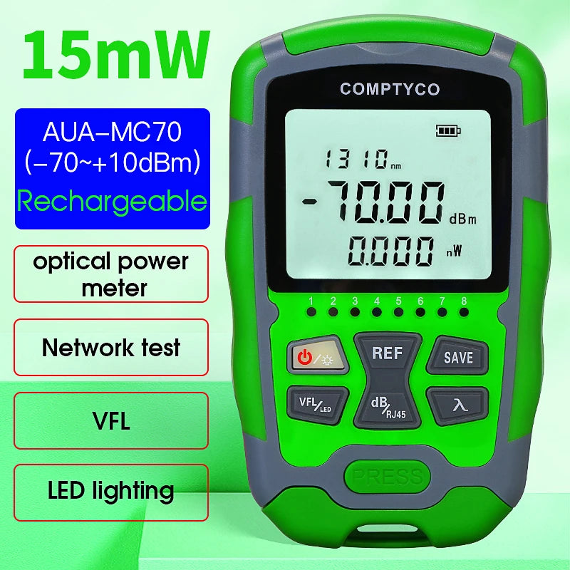 Rechargeable Fibre and RJ45 Test Tool - Model Options