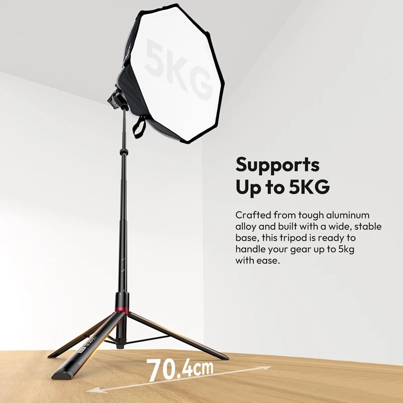 Ulanzi AT-05 2M Heavy Duty Light Stand Foldable Tripod with 1/4" Universal Mount for Photography Video Lights Cameras Livestream 