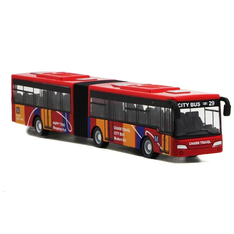 1:64 Alloy City Bus Model Vehicles City Express Bus Double Buses Diecast Vehicles Toys Funny Pull Back Car Children Kids Gifts 