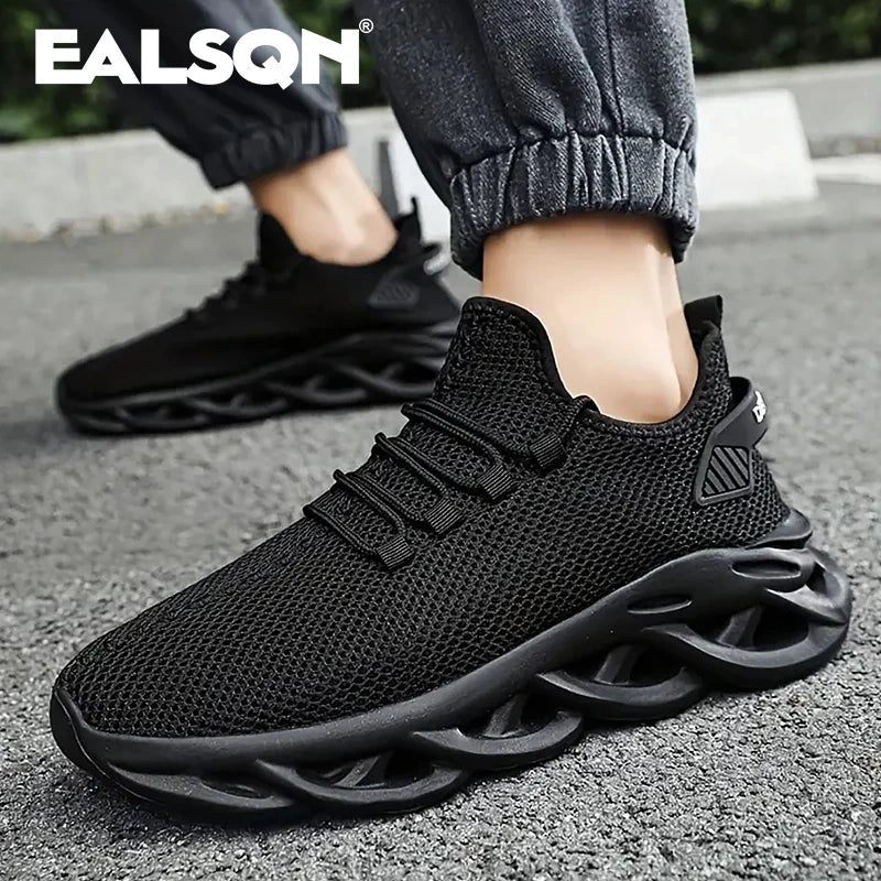 Men Sports Running Black Jogging Shoes Casual Sneakers Brown Outdoor Breathable Mesh Women Light Shock-absorption Black Tennis 