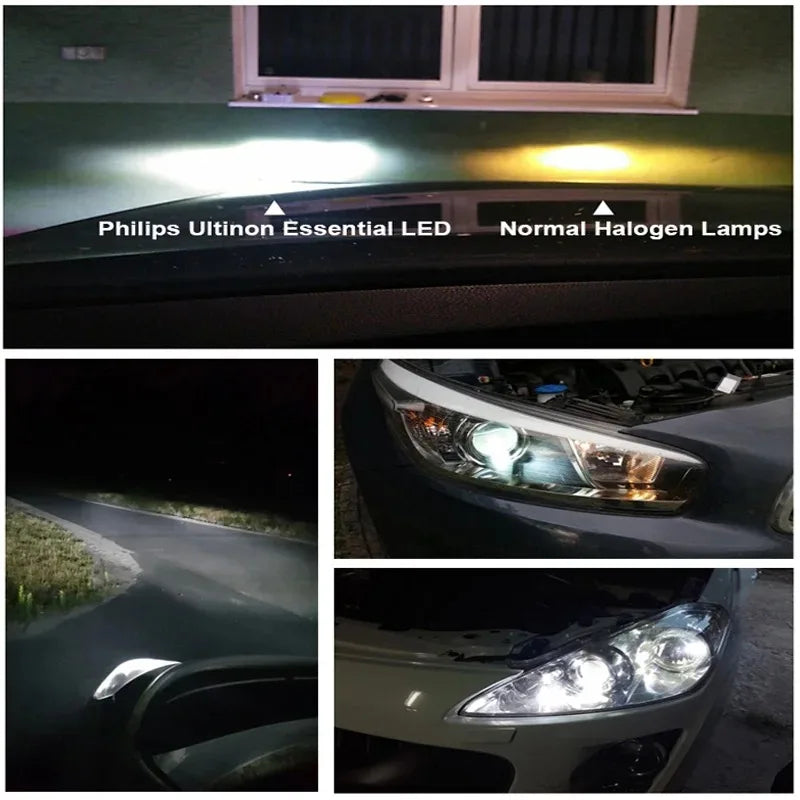 Philips LED H4 H7 HB3 HB4 H8 H11 H16 Ultinon Essential Auto svetlá 6000K Jasný biely HIR2 9012 9005 9006 LED Upgrade žiarovky