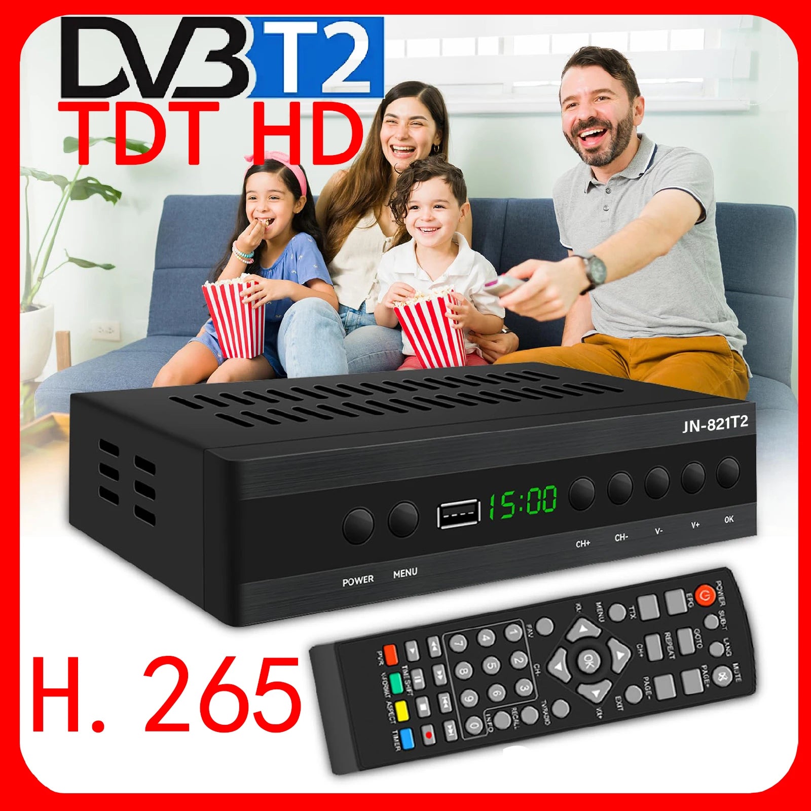 HD TV Receiver with DVB‑T2 and H.265 Decoding