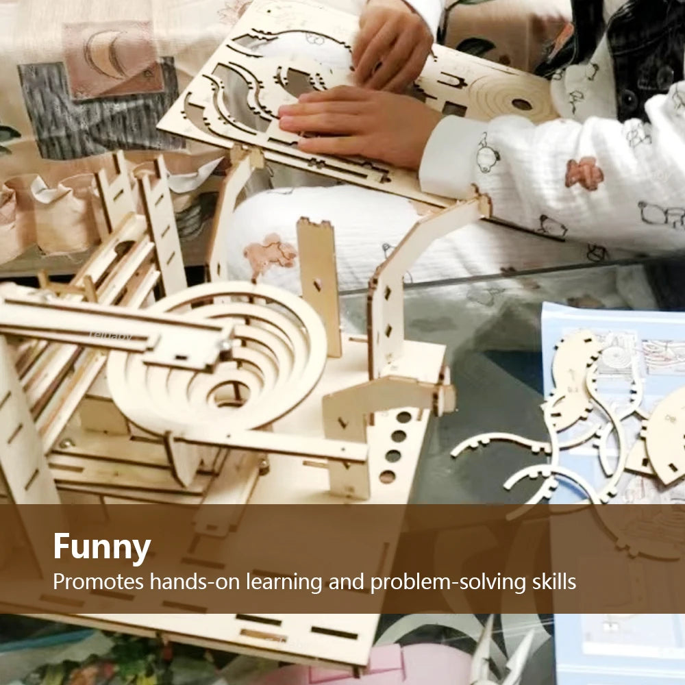 DIY sada 3D puzzle ze dřeva Marble Run