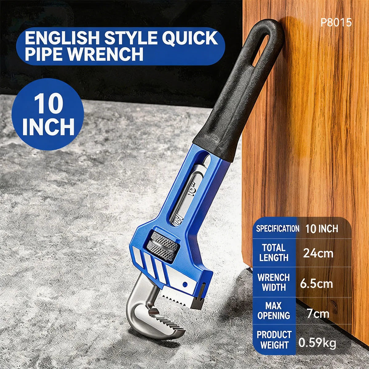 Adjustable Pipe Wrench - 8 to 14 Inch