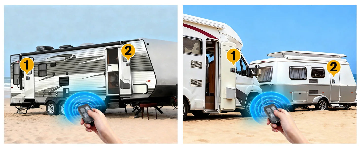 Smart RV Door Lock with Fingerprint, Keypad Remote & Weatherproof Metal