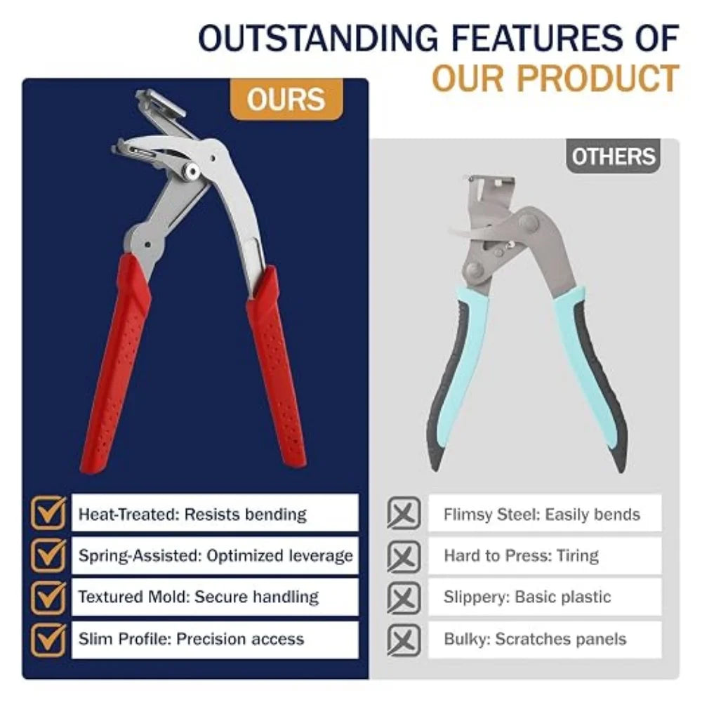 Spring-Assisted Automotive Clip Removal Pliers
