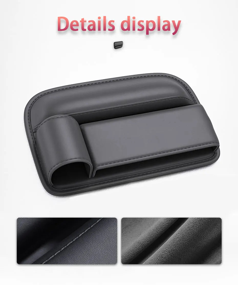 SEAMETAL Car Seat Gap Organizer with Cup Holder Wear-Resistant PU Leather Center Console Storage Bag Universal Seat Gap Filler