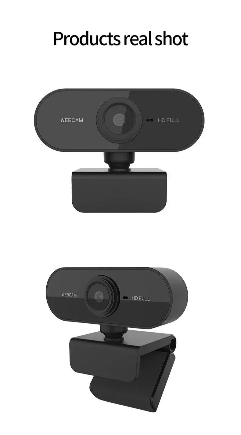 USB Webcam with Microphone, 360° Rotatable, Plug-and-Play