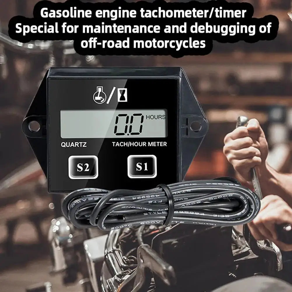 LCD Inductive Tachometer and Engine Hour Meter