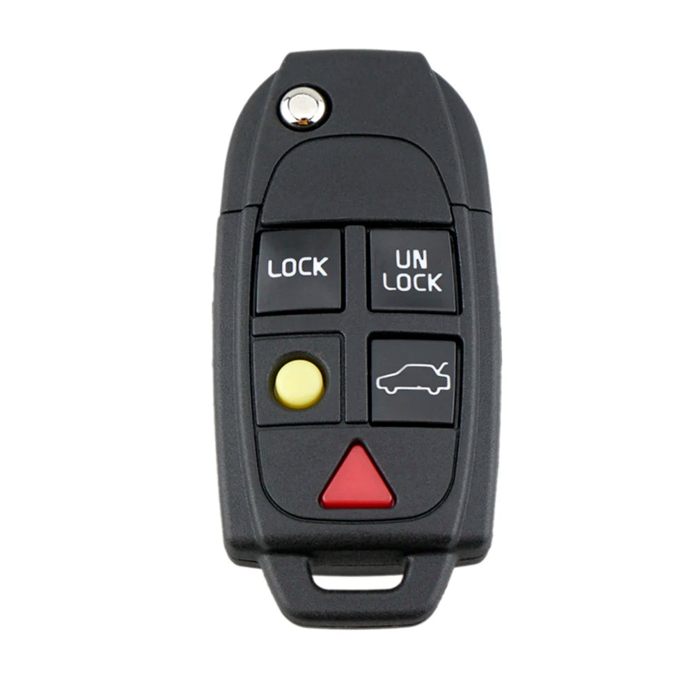 5-Button Flip Remote Key Case Replacement for Volvo Models