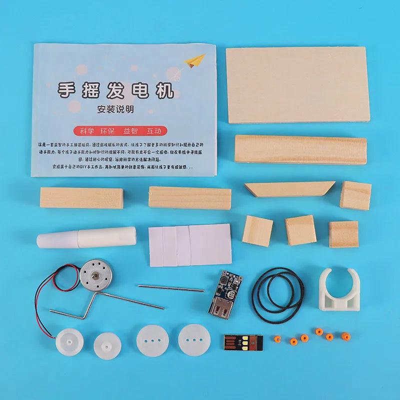 Kit DIY pentru experimente cu generator cu manivelă
