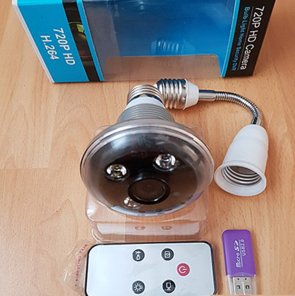 Covert Spy Camera in Bulb with Built-In Recorder
