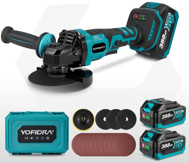 YOFIDRA 125mm Brushless Angle Grinder 2000W Cordless Power Tool