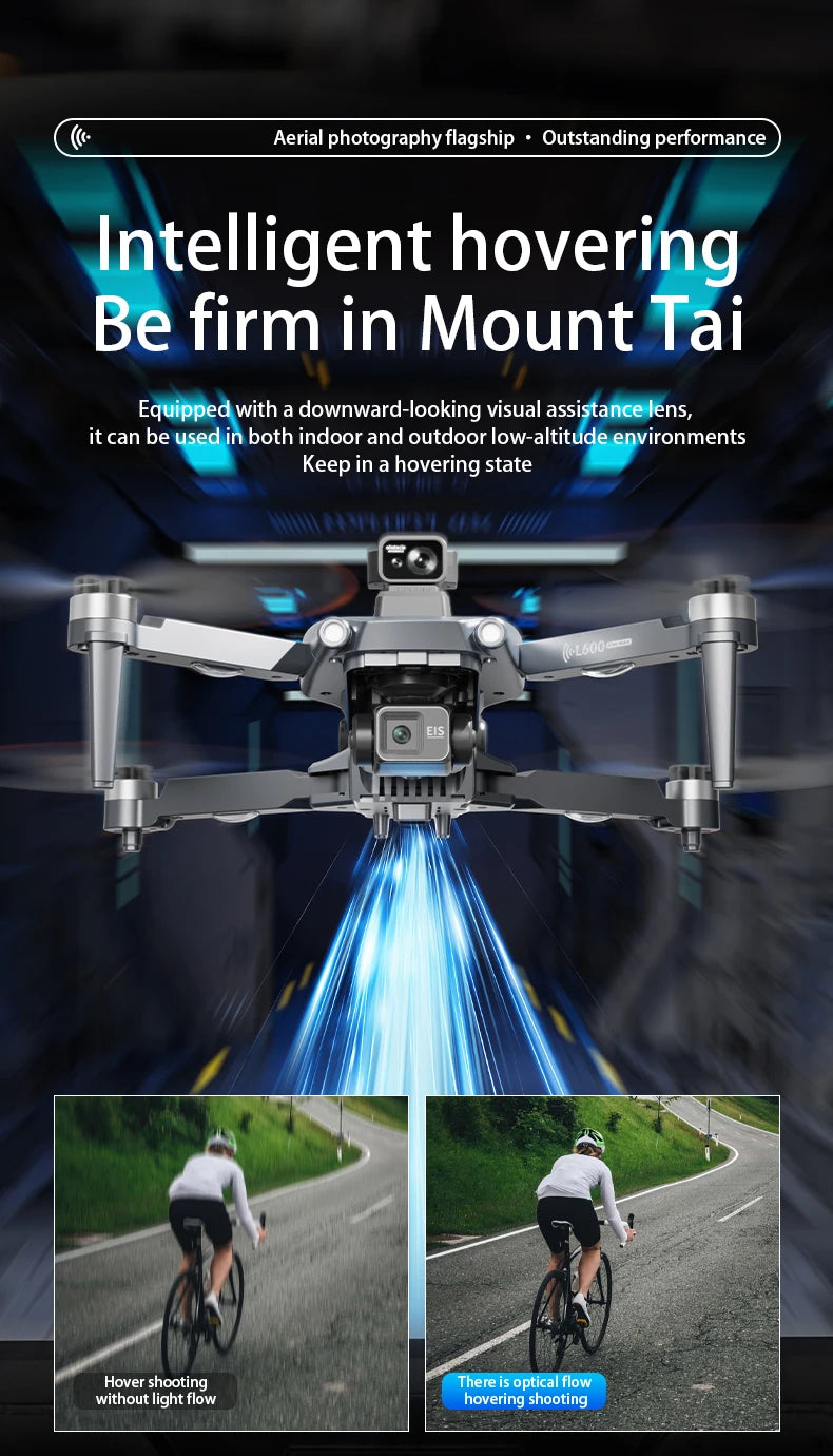 L600 PRO MAX GPS Drone Professional 8K Camera 3-axis Gimbal Aerial 5G WIFI FPV Brushless Motor 360 ° Laser Obstacle Avoidance Optical Flow Hover with Large Screen Remote Control Aircraft Folding Quadcopter Drones Kids Toys G