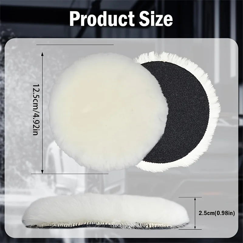 Five-Inch Wool Polishing Pads, Four Pieces