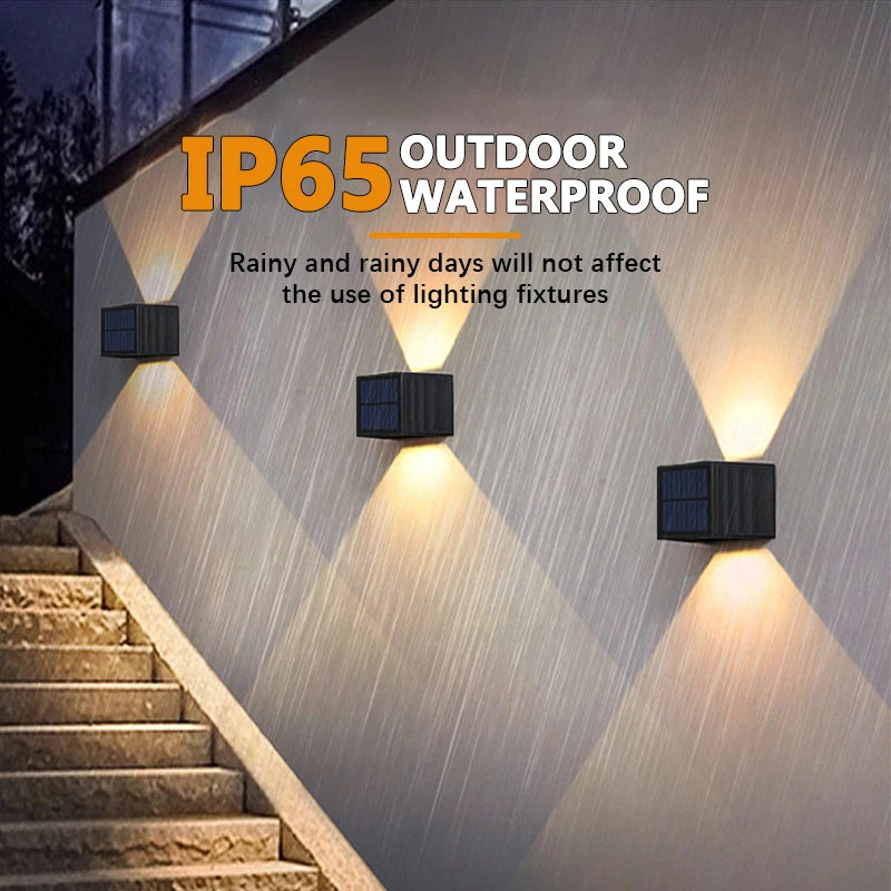 Solar Wall Lamp, IP65 Up and Down Light for Porches