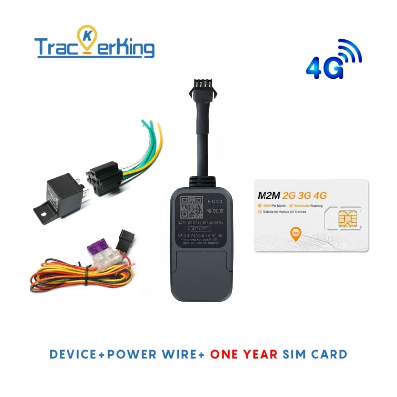 TrackerKing EC33Pura 4G GPS Car/Motor/Bike Tracking Device High Anti-Interference J16 Tracker Rastreador 