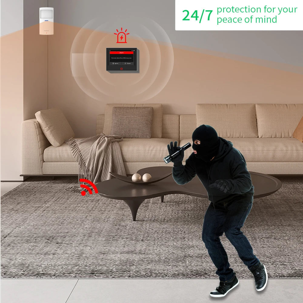 500m Transmission Distance 7 Inch GSM LoRa Staniot Version Security Alarm System Tuya WiFi 4G Smart Home Burglar Alarm Kit Home 