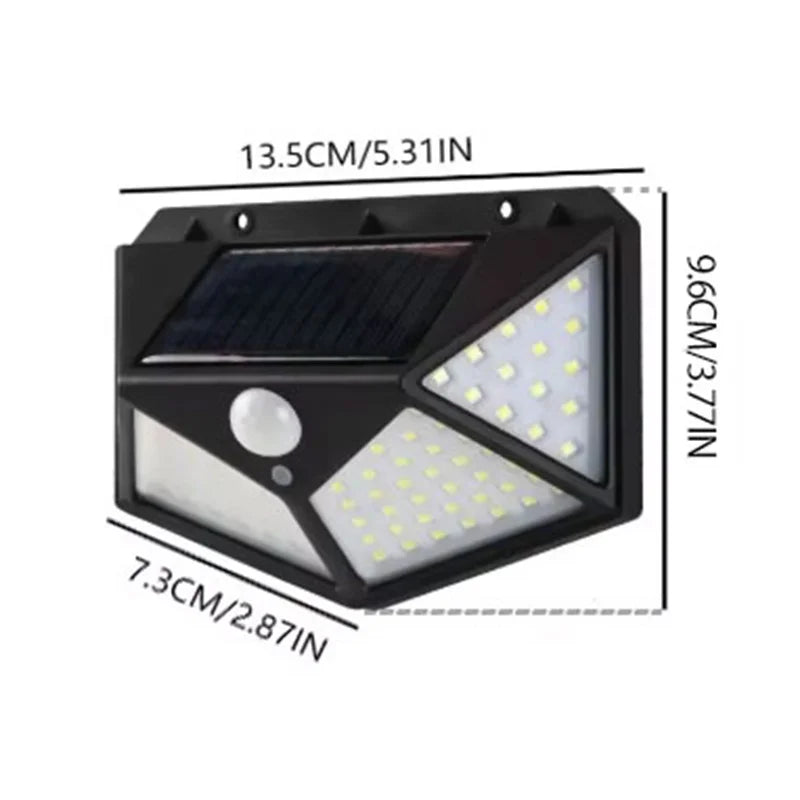 Solarna stenska svetilka s 100 LED in senzorjem gibanja