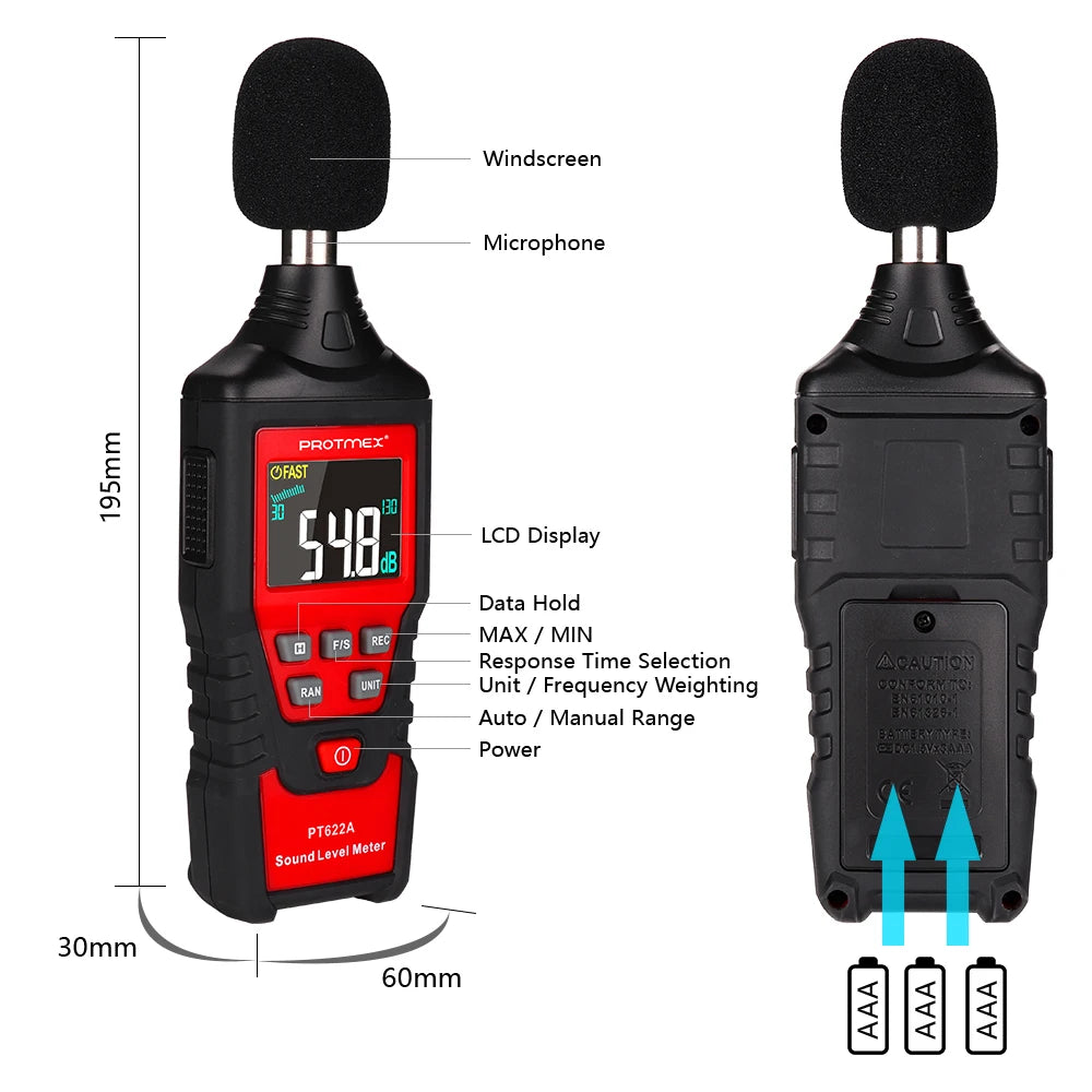 PT622A/PT622B Digital Sound Level Meter