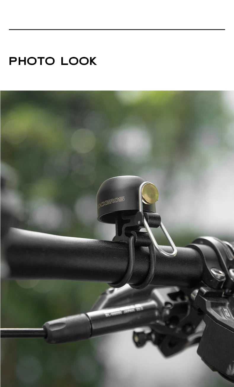 Bicycle Bell with Crisp Sound Copper Alloy Handlebar Ring