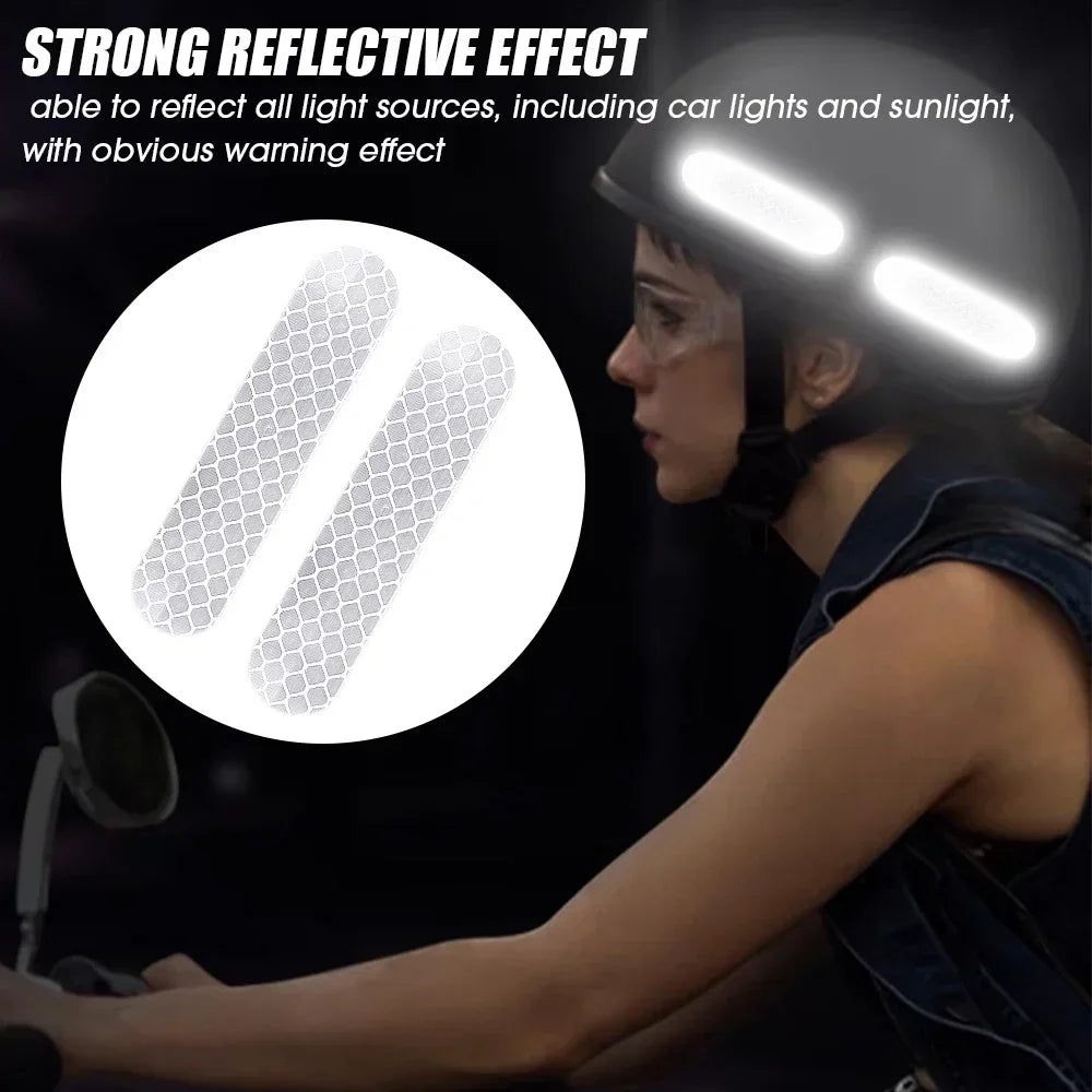 10-100Pcs Motorcycle Helmet Warning Reflective Stickers Night Safety Driving Decorative Strips Sticker Bicycle Moto Car Decals 