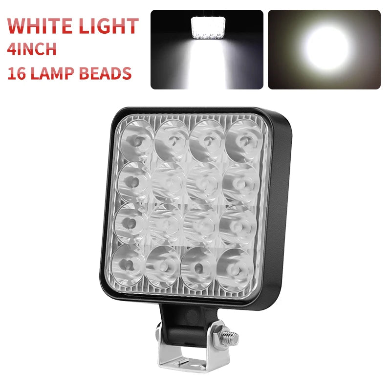 Barra de Luz LED HAOLIDE 48W Mini Luz de Trabalho LED para uso off-road Farol para Camioneta 4X4 Carro SUV ATV Faróis LED 12V 24V