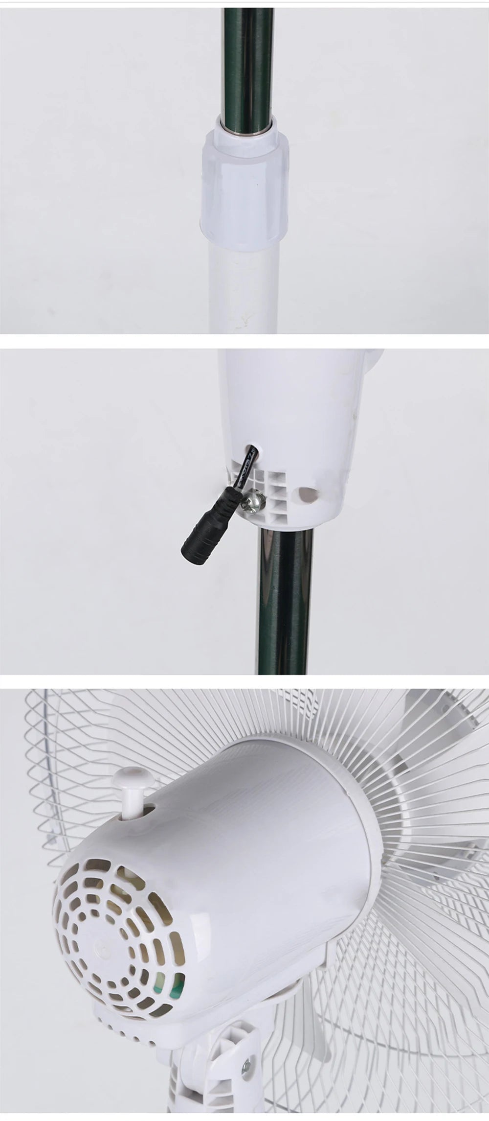 Solární podlahový ventilátor s dálkovým ovládáním, 12hodinovým provozem a LED světlem