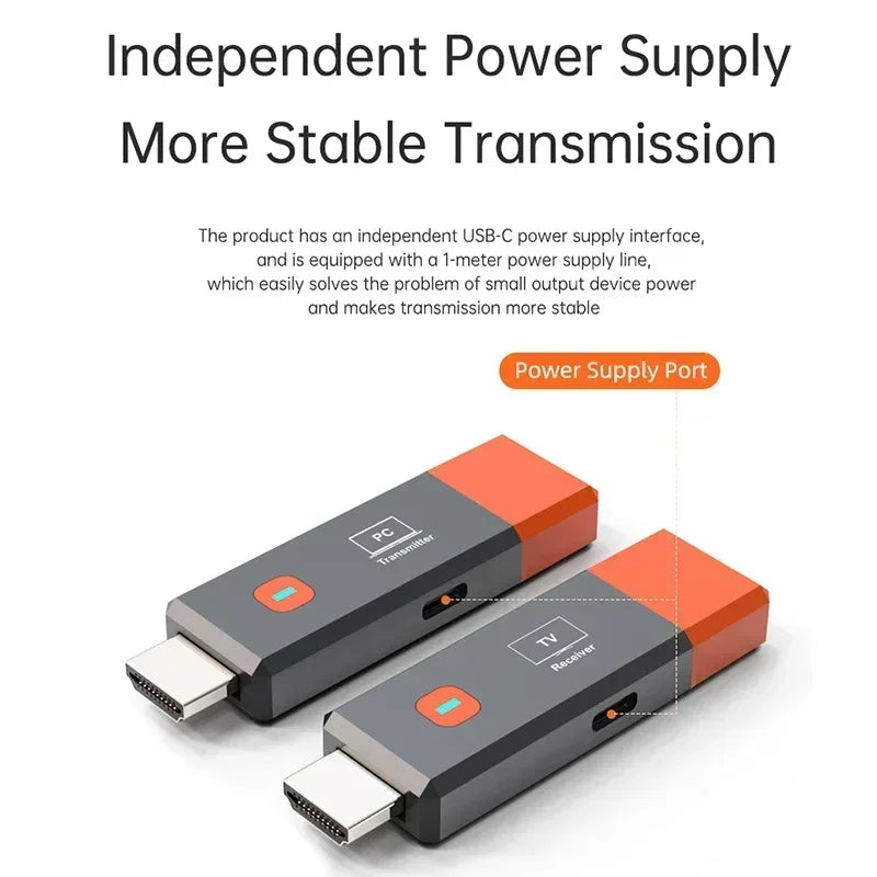 Wireless HDMI-Compatible Video Transmitter and Receiver Extender kit TV Stick Dongle Adapter For PC Camera Laptop To Monitor TV 