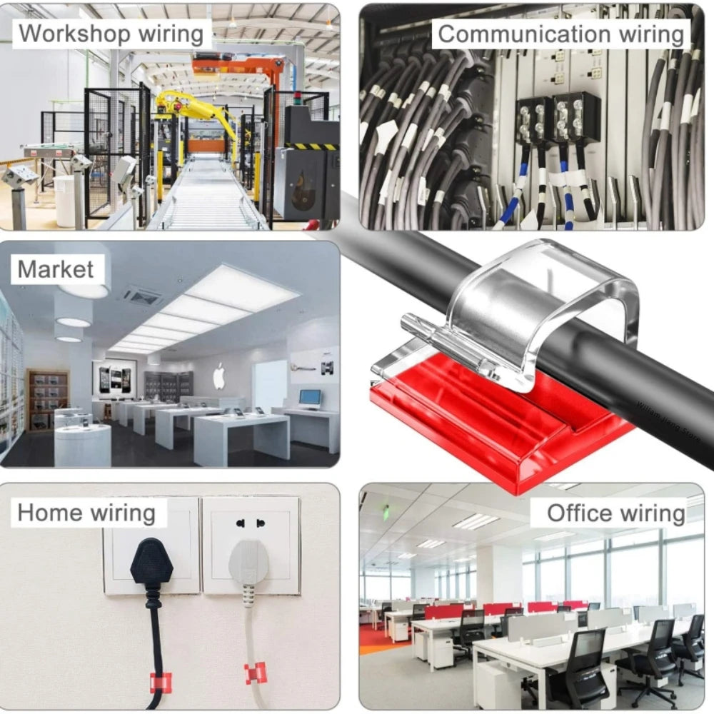 10/50PCS Cable Management Clip Guiding Line Wire Arrangement Protector Fixations Cord Holder Clearance WINDER Clips Attache Home 