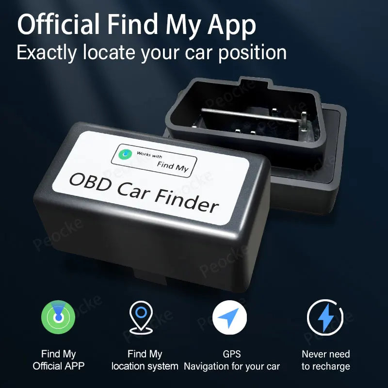 Car OBD Locator For Apple Find My Mini GPS Tracker ITag OBD2 GPS Monitor Tracker Vehicle Anti-lost Free App 