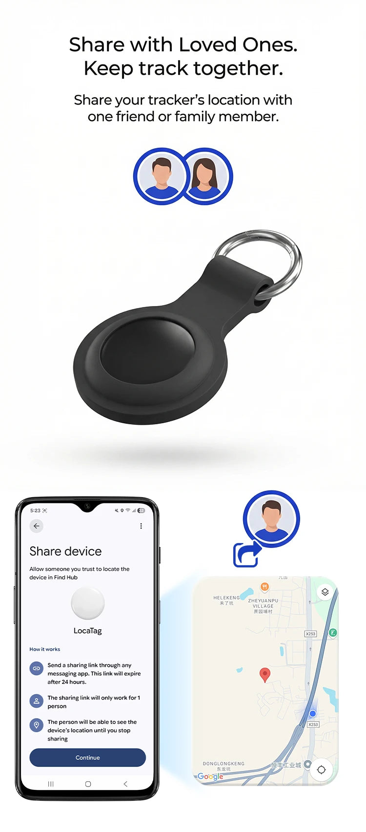 Android langdistancefinder vandtæt anti-tab smart-tag