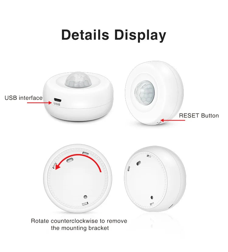 Tuya WiFi Smart PIR Motion Detection Sensor Security Burglar Alarm Sensor Smart Life App Control Support Alexa Google Home 