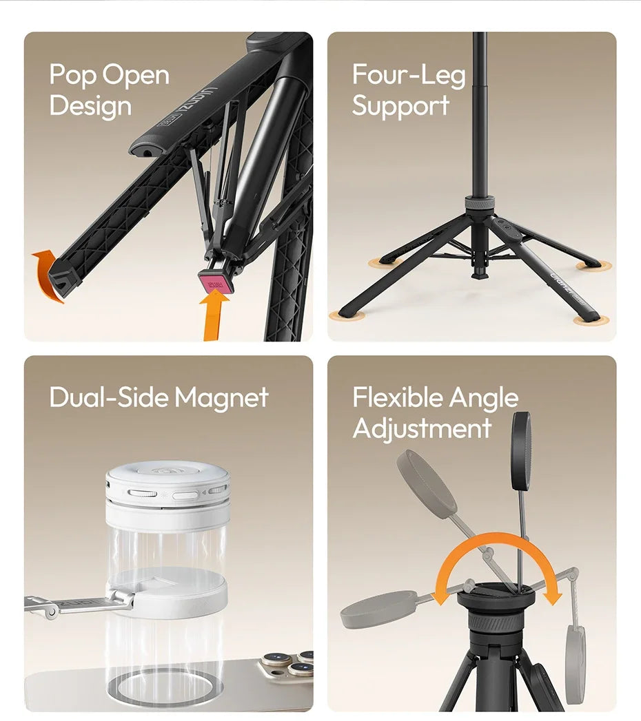 MagSafe Phone Tripod with Bluetooth Remote 1500mm Selfie Stick