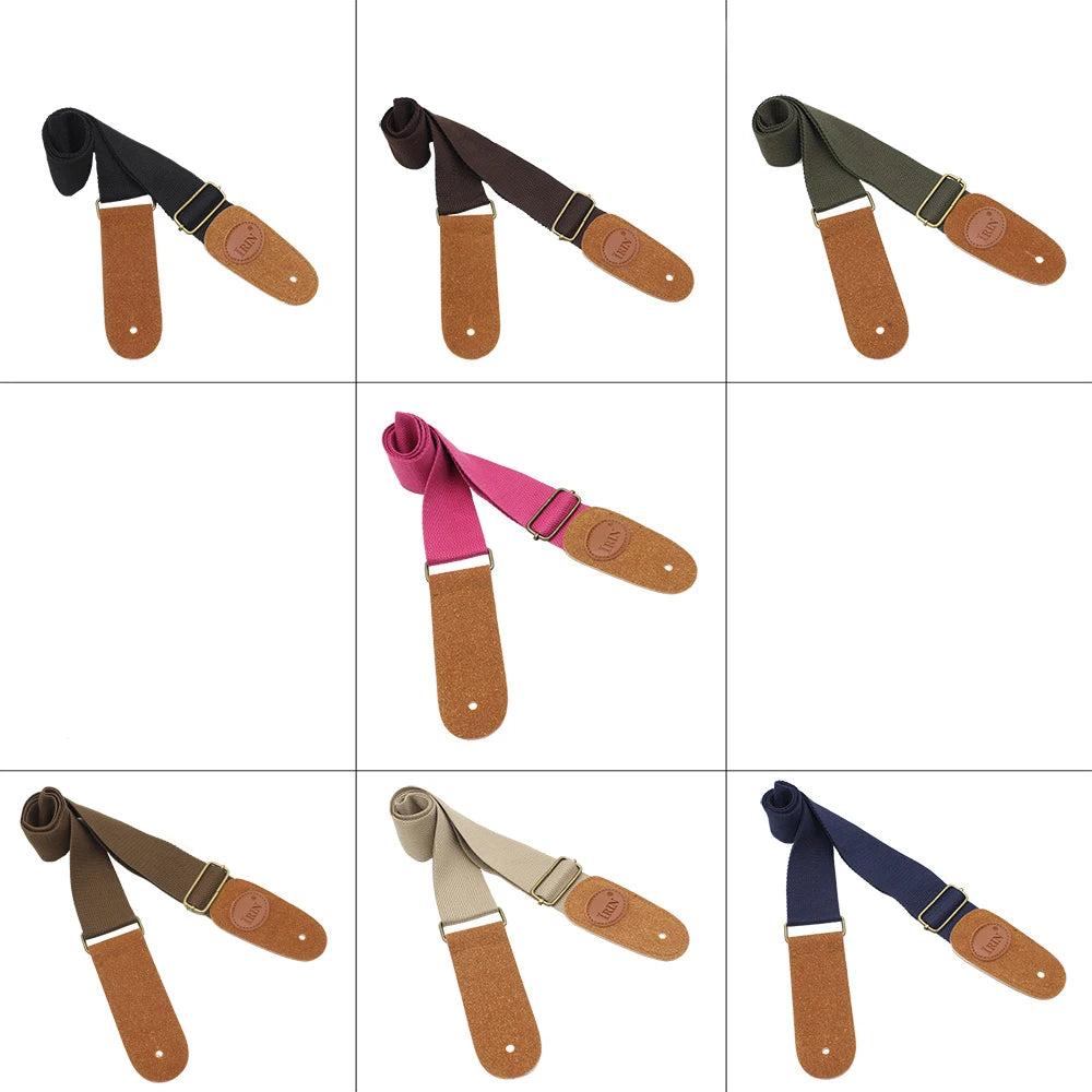 Adjustable Pure Cotton Guitar Strap for Acoustic, Electric and Bass