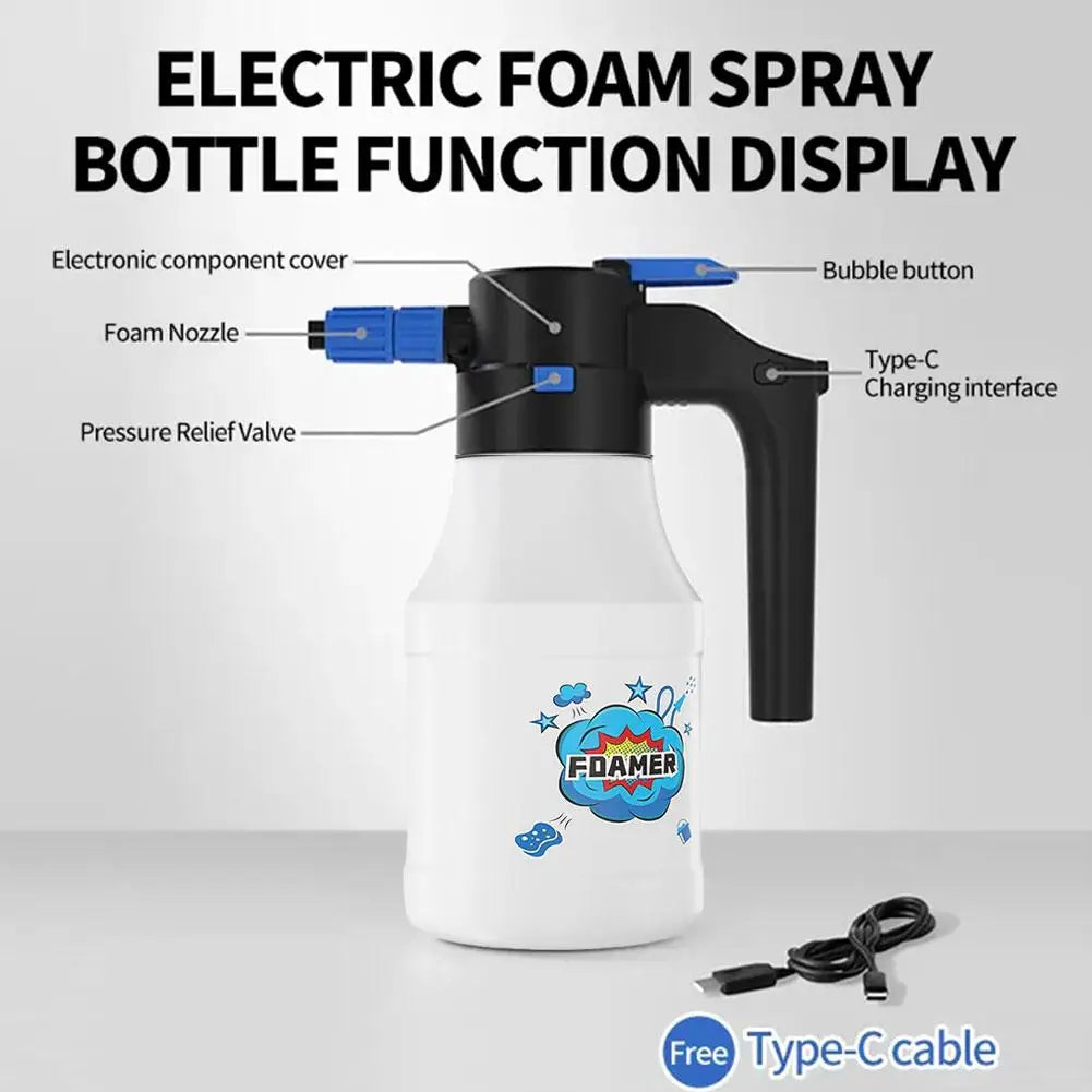 Electric Foam Sprayer Foam Generator for Car Wash Lithium Battery Foam Lance 1h Endurance Car Wash Towel Foam Wash 
