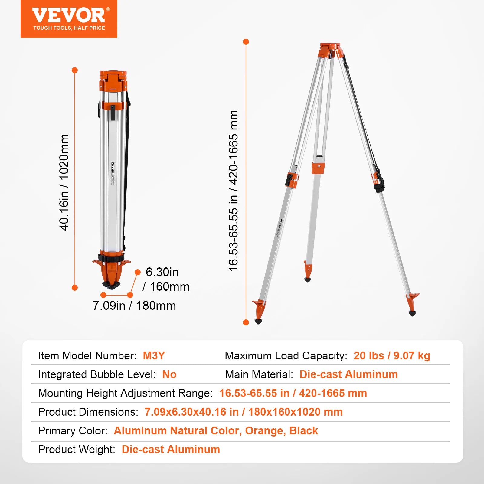 Laser Level Tripod Stand Adjustable Aluminum Survey Tripod
